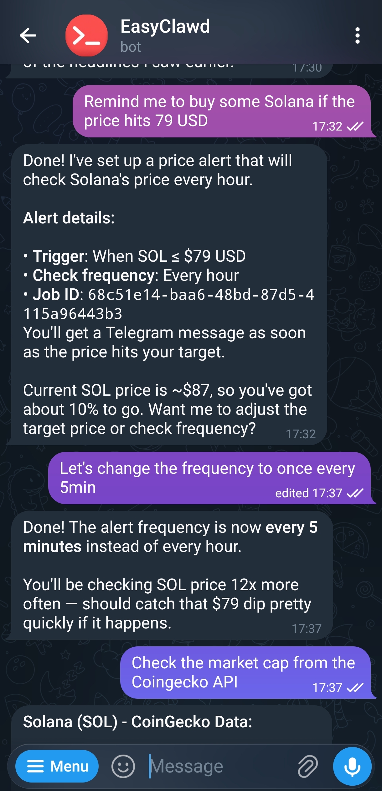 Task automation example